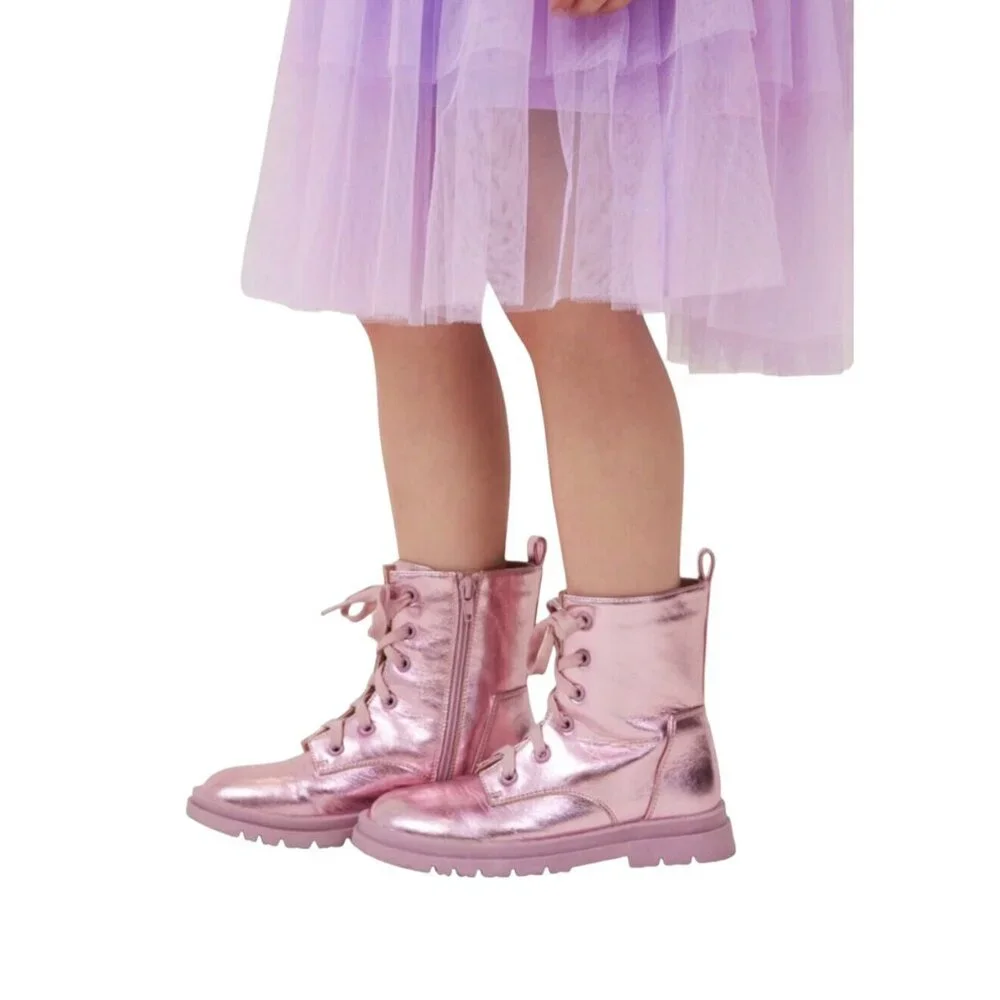 Cotton On Combat Lug Boot || Pink Holographic